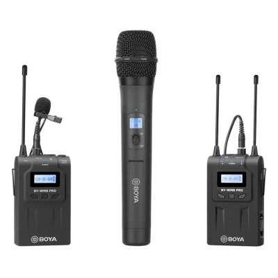 BOYA Dual Channel Wireless Mic Kit Custom kit, Each Item is Packed Separately - Black